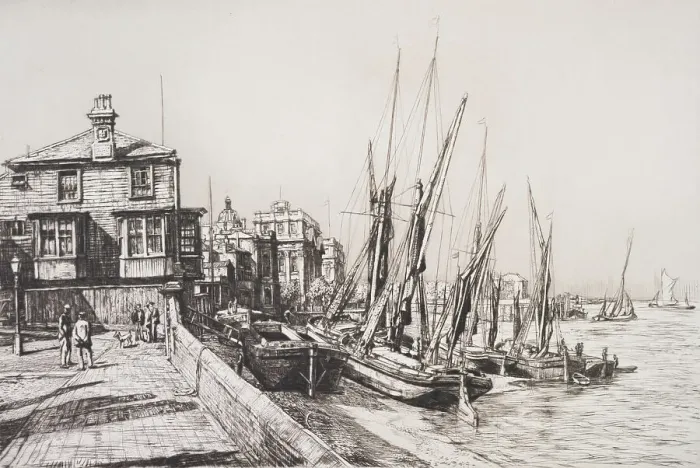 Framed Print : Anchor Inn, Greenwich, 1938. Creator: Francis Dodd Framed Print : Anchor Inn, Greenwich, 1938. Creator: Francis Dodd