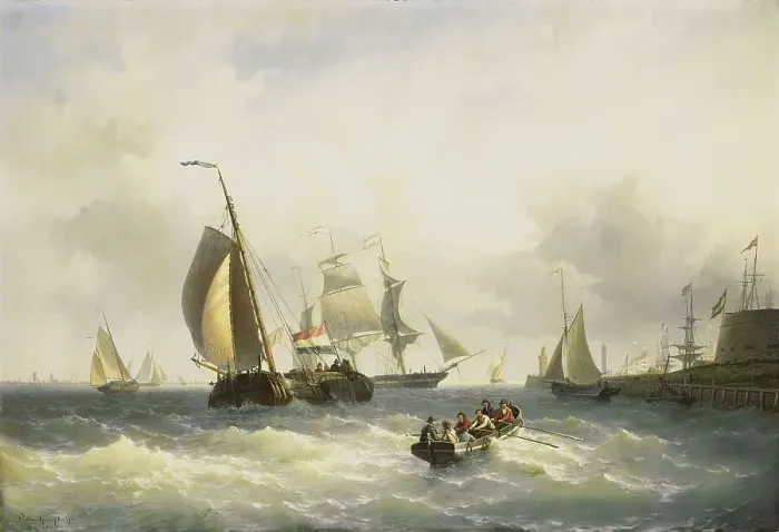 Framed Print : Anchorage at Bremerhaven, 1868. Creator: Willem Gruyter Jr Framed Print : Anchorage at Bremerhaven, 1868. Creator: Willem Gruyter Jr
