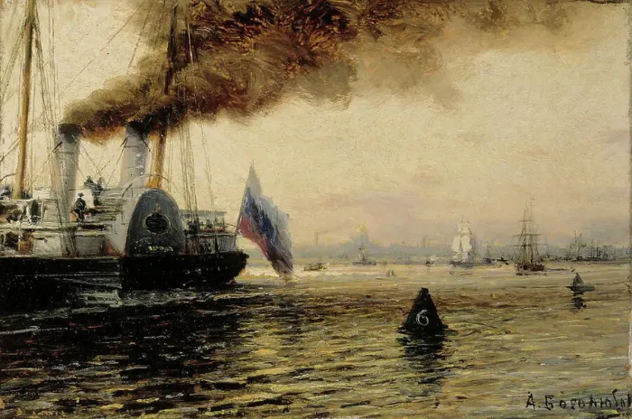 Framed Print : The Anchoring Place by Kronstadt, 1850-1887. Creator: Aleksey Bogolyubov Framed Print : The Anchoring Place by Kronstadt, 1850-1887. Creator: Aleksey Bogolyubov