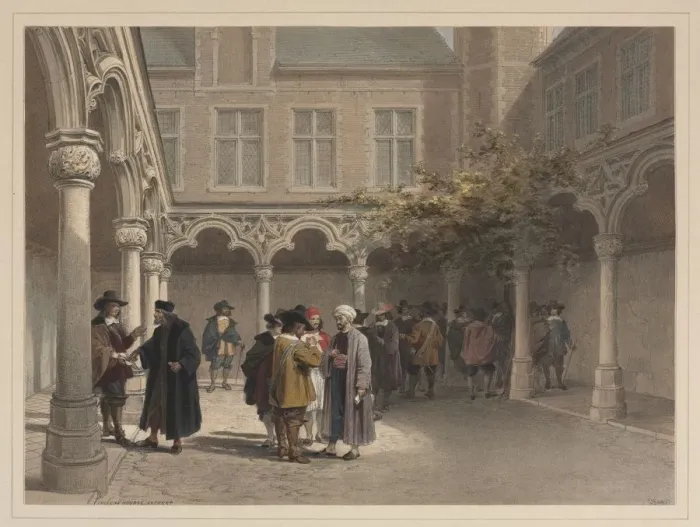 Framed Print : Ancien Bourse, Antwerp. Creator: Louis Haghe (British, 1806-1885) Framed Print : Ancien Bourse, Antwerp. Creator: Louis Haghe (British, 1806-1885)