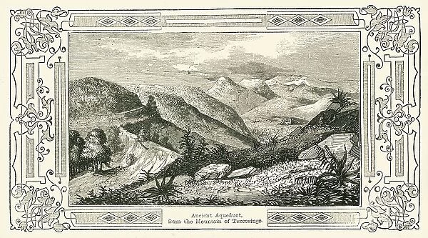 Ancient Aqueduct, from the Mountain of Tezcosingo, 1849. Creator: Unknown