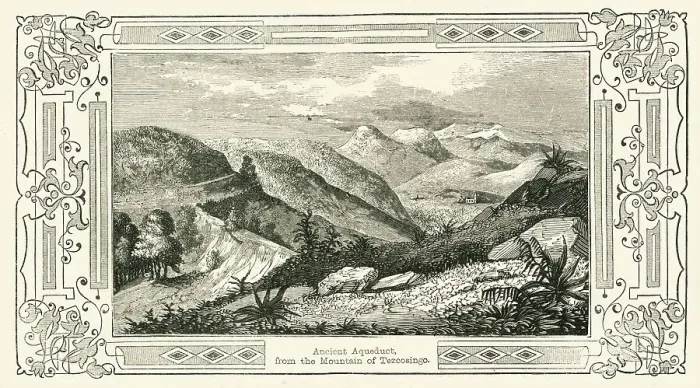 Framed Print : Ancient Aqueduct, from the Mountain of Tezcosingo, 1849. Creator: Unknown Framed Print : Ancient Aqueduct, from the Mountain of Tezcosingo, 1849. Creator: Unknown