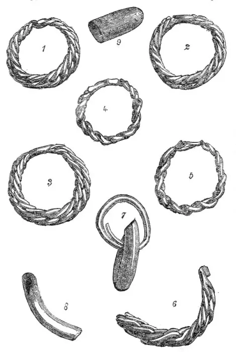 Framed Print : Ancient Celtic rings found in the Hebrides, 1864. Creator: Unknown Framed Print : Ancient Celtic rings found in the Hebrides, 1864. Creator: Unknown