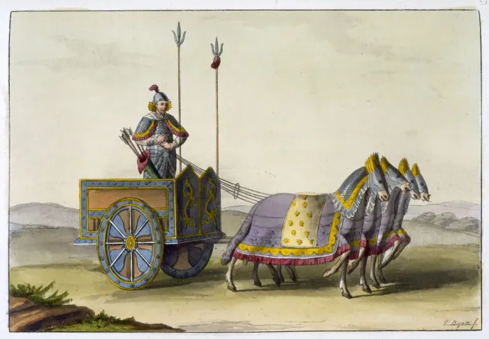 Framed Print : Ancient Chinese war chariot, c1820-1839. Artist: Giovanni Bigatti Framed Print : Ancient Chinese war chariot, c1820-1839. Artist: Giovanni Bigatti