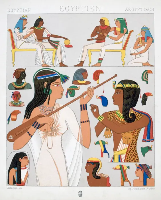 Framed Print : Ancient Egyptian costume, 1888. Artist: Chataignon Framed Print : Ancient Egyptian costume, 1888. Artist: Chataignon