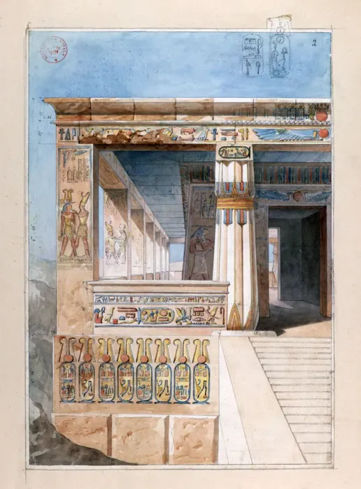 Framed Print : Ancient Egyptian temple, 19th century. Artist: Nestor l Hote Framed Print : Ancient Egyptian temple, 19th century. Artist: Nestor l Hote