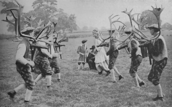 Framed Print : Ancient Forms of the Dance Still Maintained in England - The Horn Dance, c1935 Framed Print : Ancient Forms of the Dance Still Maintained in England - The Horn Dance, c1935