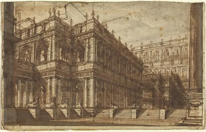 Framed Print : An Ancient Forum with Porticos, 1742 / 1743. Creator: Giovanni Battista Piranesi Framed Print : An Ancient Forum with Porticos, 1742 / 1743. Creator: Giovanni Battista Piranesi