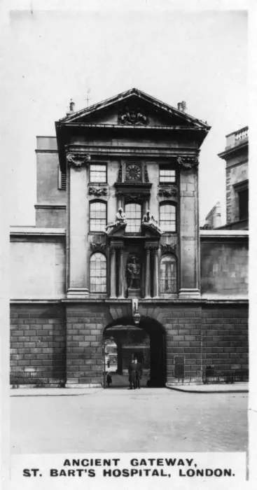 Framed Print : Ancient Gateway, St Barts Hospital, London, c1920s Framed Print : Ancient Gateway, St Barts Hospital, London, c1920s