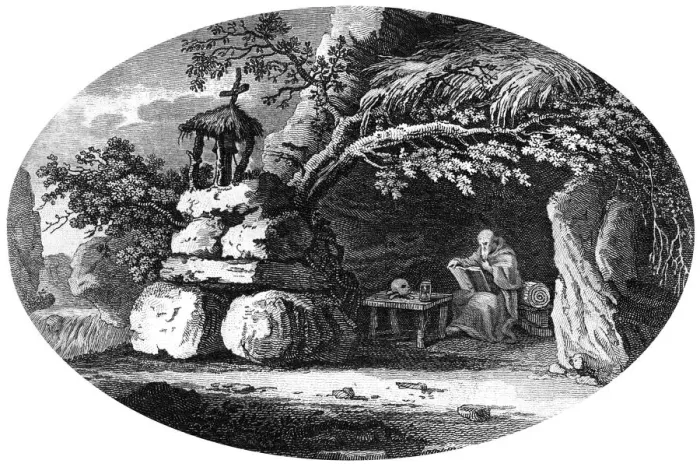 Framed Print : The Ancient Hermits, c19th century Framed Print : The Ancient Hermits, c19th century