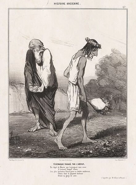 Ancient History : Pl. 27, Telemachus Ravaged by Love... 1842. Creator: Honore Daumier