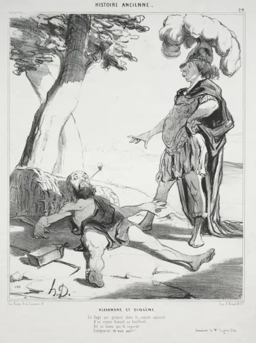 Framed Print : Ancient History, plate 20: Alexander and Diogenes, 14 August 1842. Creator: Honore Daumier Framed Print : Ancient History, plate 20: Alexander and Diogenes, 14 August 1842. Creator: Honore Daumier