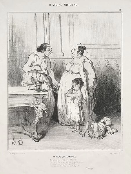 Ancient History, plate 46: The Mother of the Gracchi, 1842. Creator: Honore Daumier (French