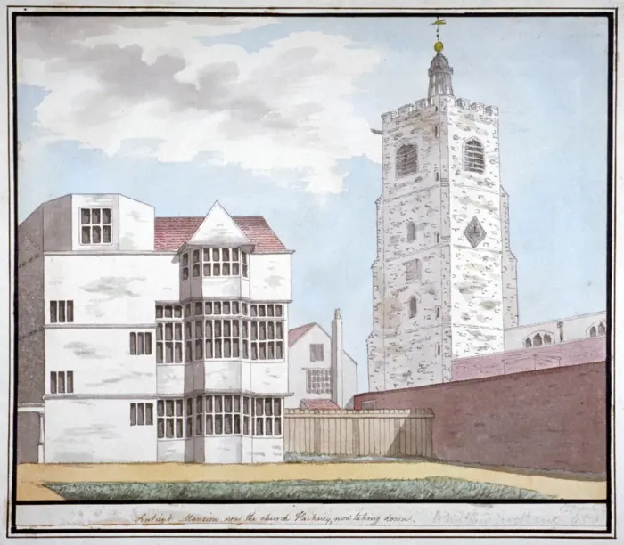 Framed Print : An ancient mansion near the church, Hackney, London, c1790 Framed Print : An ancient mansion near the church, Hackney, London, c1790