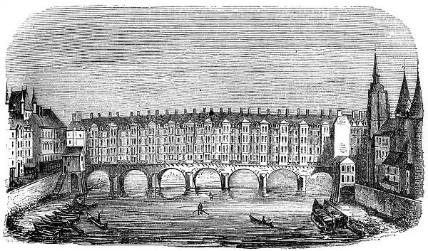 The ancient Pont aux Changers, Paris, France, c16th century (1849)