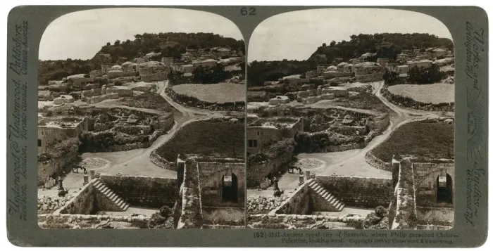 Framed Print : Ancient royal city of Samaria, where Philip preached Christ, looking west, Palestine, 1900. Artist: Underwood & Underwood Framed Print : Ancient royal city of Samaria, where Philip preached Christ, looking west, Palestine, 1900. Artist: Underwood & Underwood
