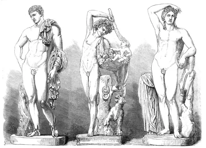 Framed Print : Ancient statues in the British Museum, from the Farnese Palace at Rome, 1864. Creator: Unknown Framed Print : Ancient statues in the British Museum, from the Farnese Palace at Rome, 1864. Creator: Unknown