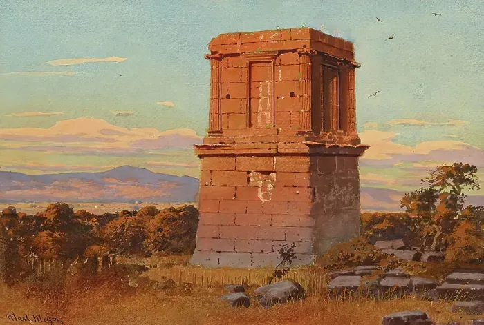 Framed Print : Ancient tomb in the Campagna (?), undated. (c1860s) Creator: Martin Meyer Framed Print : Ancient tomb in the Campagna (?), undated. (c1860s) Creator: Martin Meyer