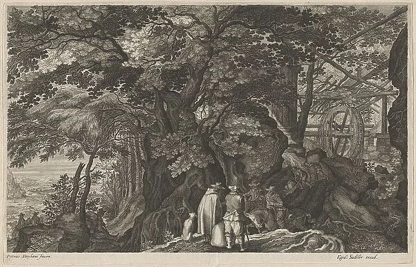 Ancient Trees by a Mountain Watermill, 1600 / 1615. Creators: Aegidius Sadeler II, Pieter Stevens