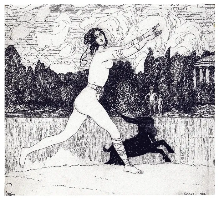 Framed Print : Ancient Vision (magazine Zolotoe Runo 1906 no. 4), 1906. Artist: Bakst, Leon (1866-1924) Framed Print : Ancient Vision (magazine Zolotoe Runo 1906 no. 4), 1906. Artist: Bakst, Leon (1866-1924)
