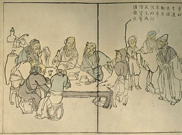 The nine Ancients, 1813, (1924). Creator: Kawamura Bunpo