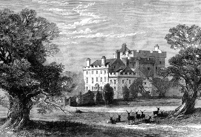 Framed Print : Ancrum House, near Jedburgh, lately destroyed by fire, 1873. Creator: Unknown Framed Print : Ancrum House, near Jedburgh, lately destroyed by fire, 1873. Creator: Unknown