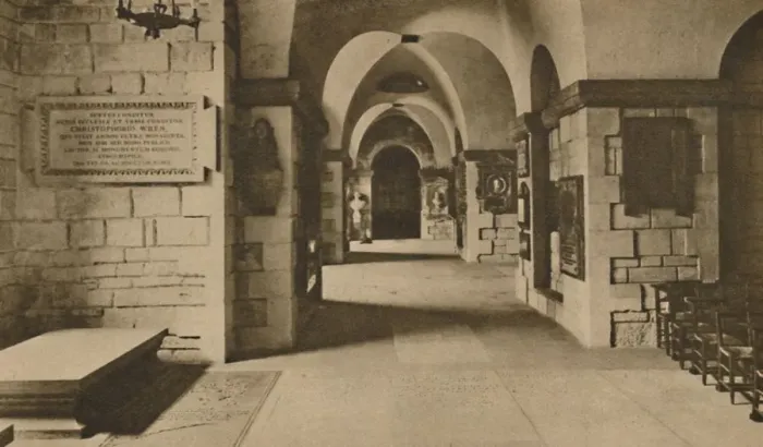Framed Print : -And The Crypt Where Many of Englands Most Famous Sons Lie Buried, c1935. Creator: Unknown Framed Print : -And The Crypt Where Many of Englands Most Famous Sons Lie Buried, c1935. Creator: Unknown