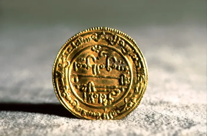 Framed Print : Andalusian gold dinar, also called Mancuso, used in Catalan counties during feudal times Framed Print : Andalusian gold dinar, also called Mancuso, used in Catalan counties during feudal times
