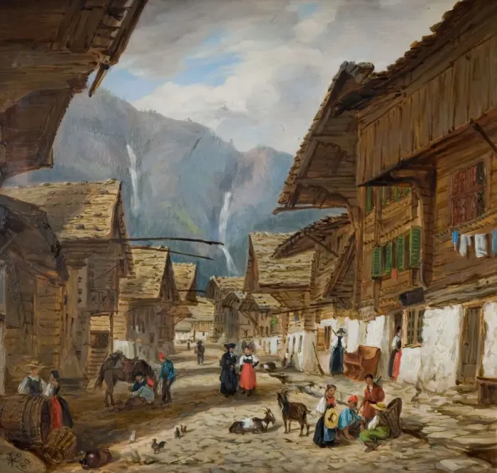 Framed Print : Andermatt, Switzerland, 1880. Creator: Hopkins Horsley Hobday Horsley Framed Print : Andermatt, Switzerland, 1880. Creator: Hopkins Horsley Hobday Horsley
