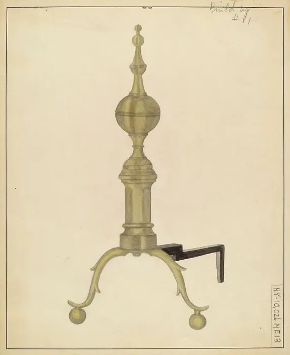 Framed Print : Andiron, 1935 / 1942. Creator: E.N. Dunne Framed Print : Andiron, 1935 / 1942. Creator: E.N. Dunne
