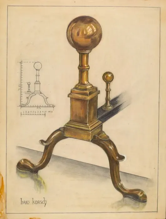 Framed Print : Andiron, 1935 / 1942. Creator: Hans Korsch Framed Print : Andiron, 1935 / 1942. Creator: Hans Korsch