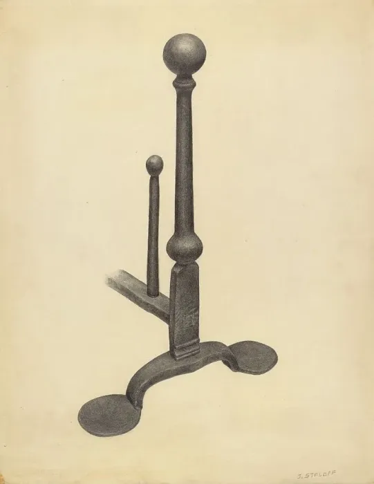 Framed Print : Andiron, 1935 / 1942. Creator: Jack Staloff Framed Print : Andiron, 1935 / 1942. Creator: Jack Staloff