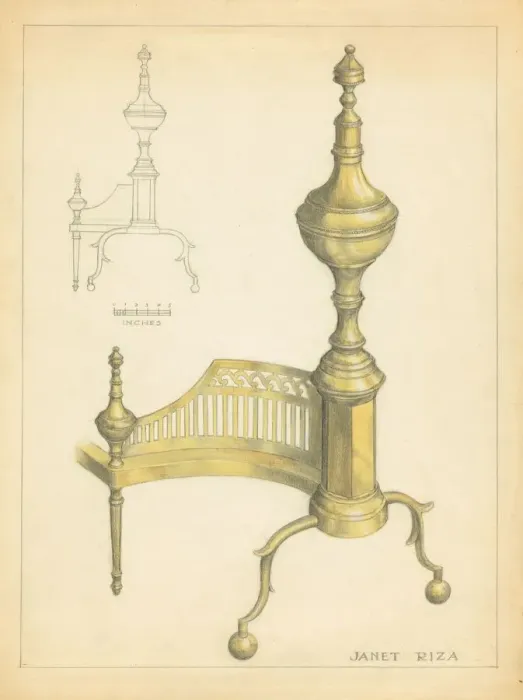 Framed Print : Andiron, 1935 / 1942. Creator: Janet Riza Framed Print : Andiron, 1935 / 1942. Creator: Janet Riza