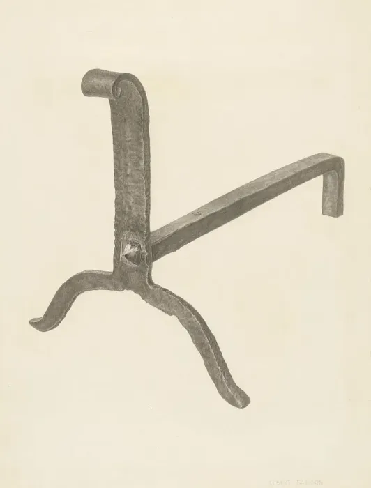 Framed Print : Andiron, c. 1939. Creator: Albert Taxson