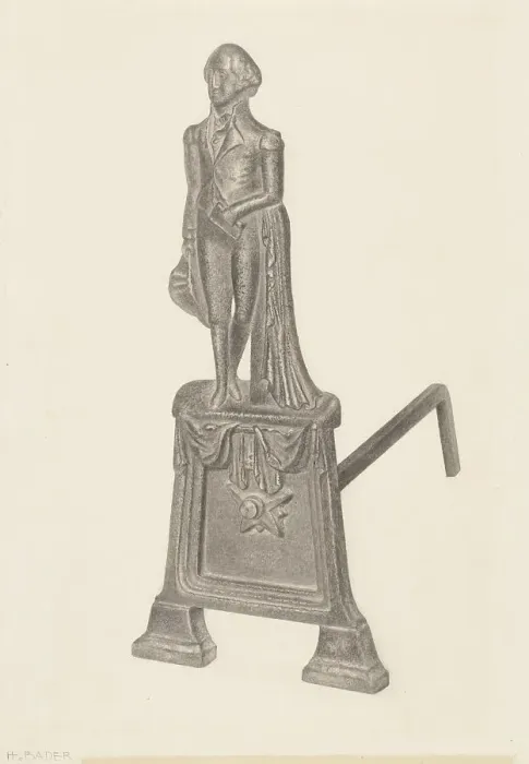 Framed Print : Andiron, c. 1939. Creator: Herman Bader Framed Print : Andiron, c. 1939. Creator: Herman Bader