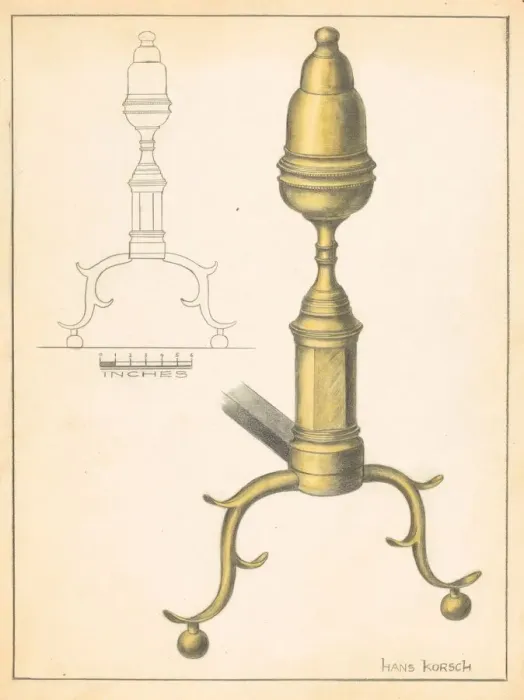 Framed Print : Andiron (one of pair), c. 1936. Creator: Hans Korsch