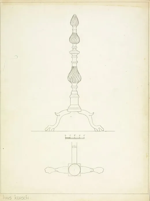 Framed Print : Andiron (one of pair), c. 1937. Creator: Hans Korsch Framed Print : Andiron (one of pair), c. 1937. Creator: Hans Korsch