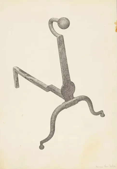 Framed Print : Andiron (one of pair), c. 1938. Creator: Maurice Van Felix Framed Print : Andiron (one of pair), c. 1938. Creator: Maurice Van Felix