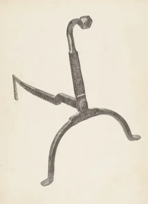 Framed Print : Andiron (one of pair), c. 1938. Creator: Maurice Van Felix Framed Print : Andiron (one of pair), c. 1938. Creator: Maurice Van Felix