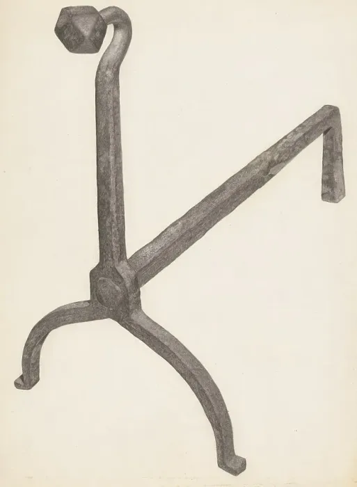 Framed Print : Andiron (one of pair), c. 1938. Creator: Salvatore Borrazzo