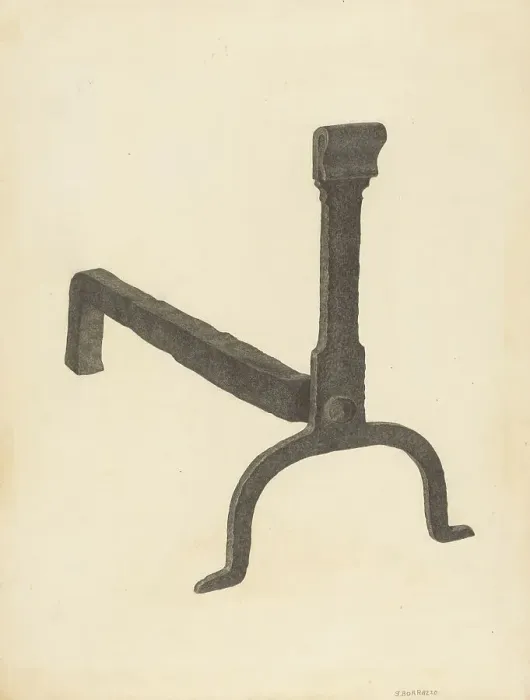 Framed Print : Andiron (one of pair), c. 1938. Creator: Salvatore Borrazzo Framed Print : Andiron (one of pair), c. 1938. Creator: Salvatore Borrazzo