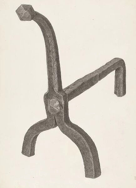 Andiron (one of pair), c. 1939. Creator: Jack Staloff