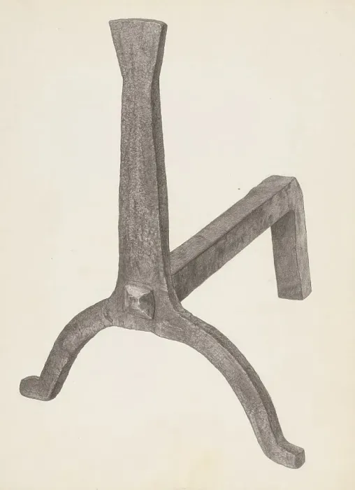 Framed Print : Andiron (one of pair), c. 1939. Creator: Maurice Van Felix Framed Print : Andiron (one of pair), c. 1939. Creator: Maurice Van Felix