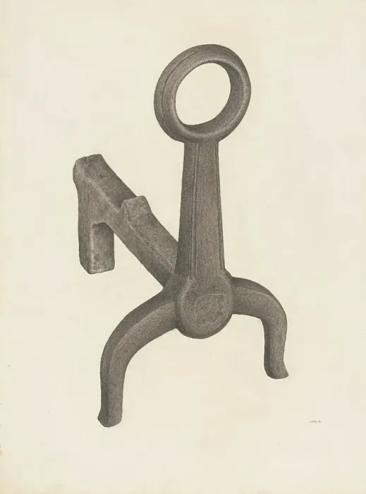 Framed Print : Andiron (one of pair), c. 1941. Creator: Jacob Lipkin Framed Print : Andiron (one of pair), c. 1941. Creator: Jacob Lipkin