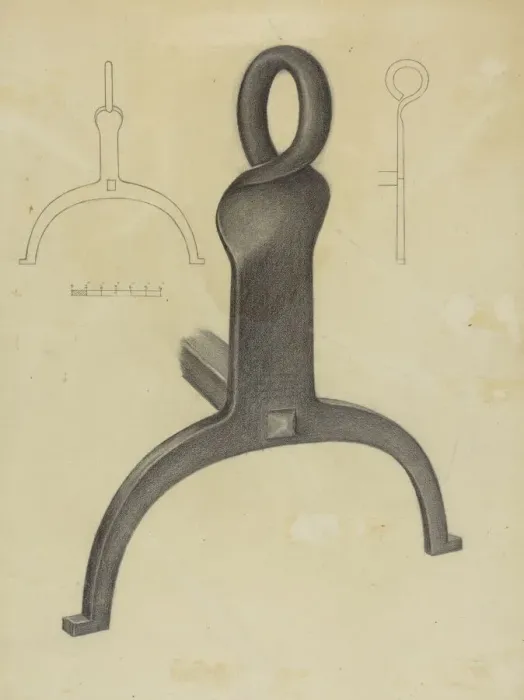 Framed Print : Andiron (One of Pair), c. 1953. Creator: Mildred Ford Framed Print : Andiron (One of Pair), c. 1953. Creator: Mildred Ford