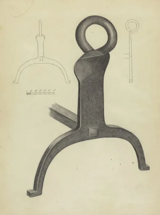 Framed Print : Andiron (One of Pair), c. 1953. Creator: Mildred Ford Framed Print : Andiron (One of Pair), c. 1953. Creator: Mildred Ford