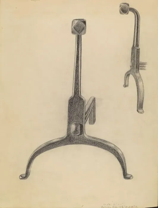 Framed Print : Andirons, 1935 / 1942. Creator: Gerald Bernhardt Framed Print : Andirons, 1935 / 1942. Creator: Gerald Bernhardt