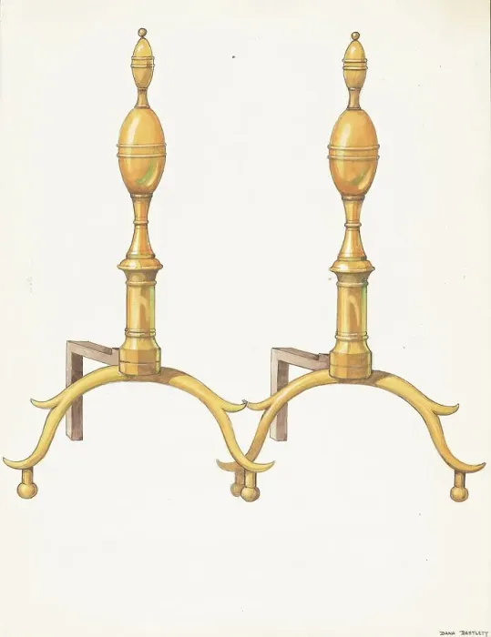 Framed Print : Andirons, c. 1937. Creator: Dana Bartlett Framed Print : Andirons, c. 1937. Creator: Dana Bartlett