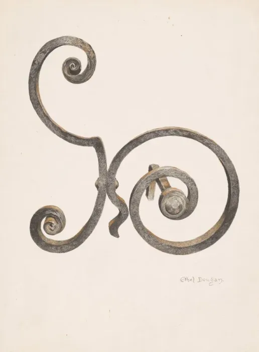 Framed Print : Andirons, c. 1939. Creator: Ethel Dougan Framed Print : Andirons, c. 1939. Creator: Ethel Dougan