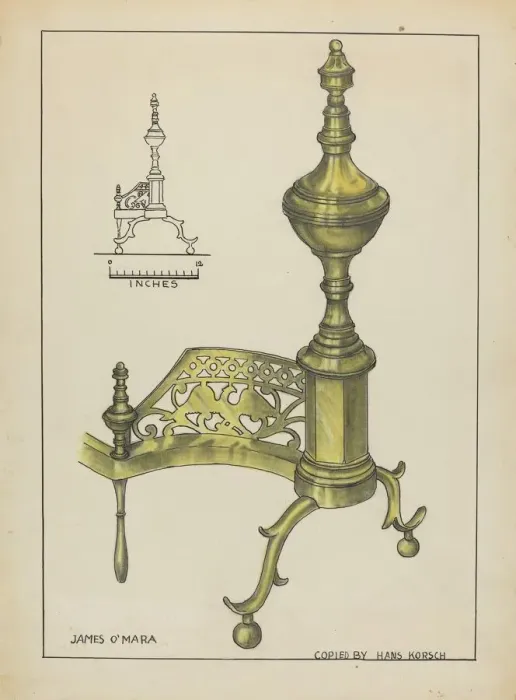 Framed Print : Andirons, c. 1953. Creator: Hans Korsch Framed Print : Andirons, c. 1953. Creator: Hans Korsch